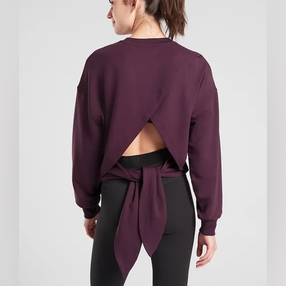 Athleta Yoga Tie-Back Sweatshirt –‎ Agate Purple 🟣🧘‍♀️